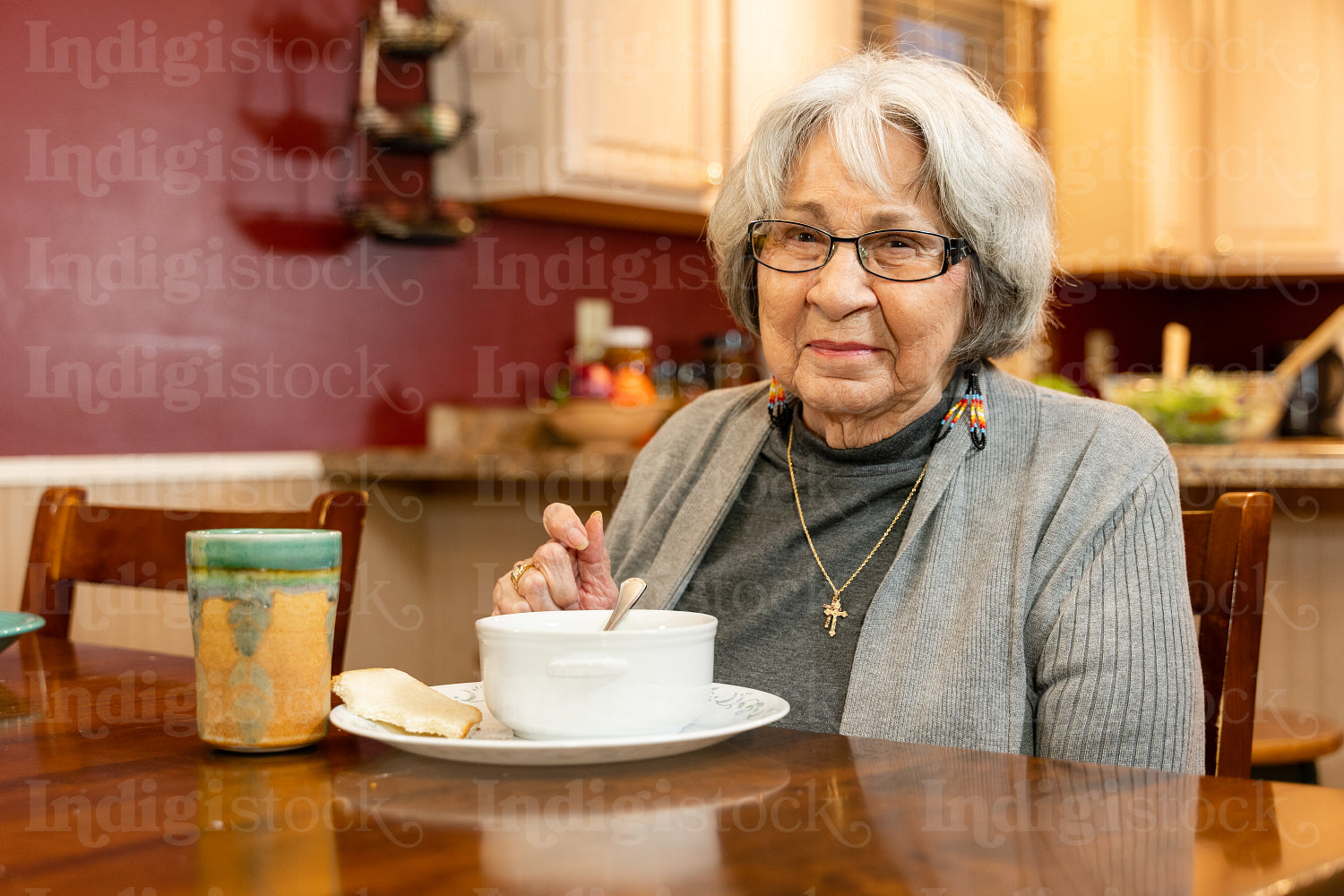 Indigenous family sharing a meal