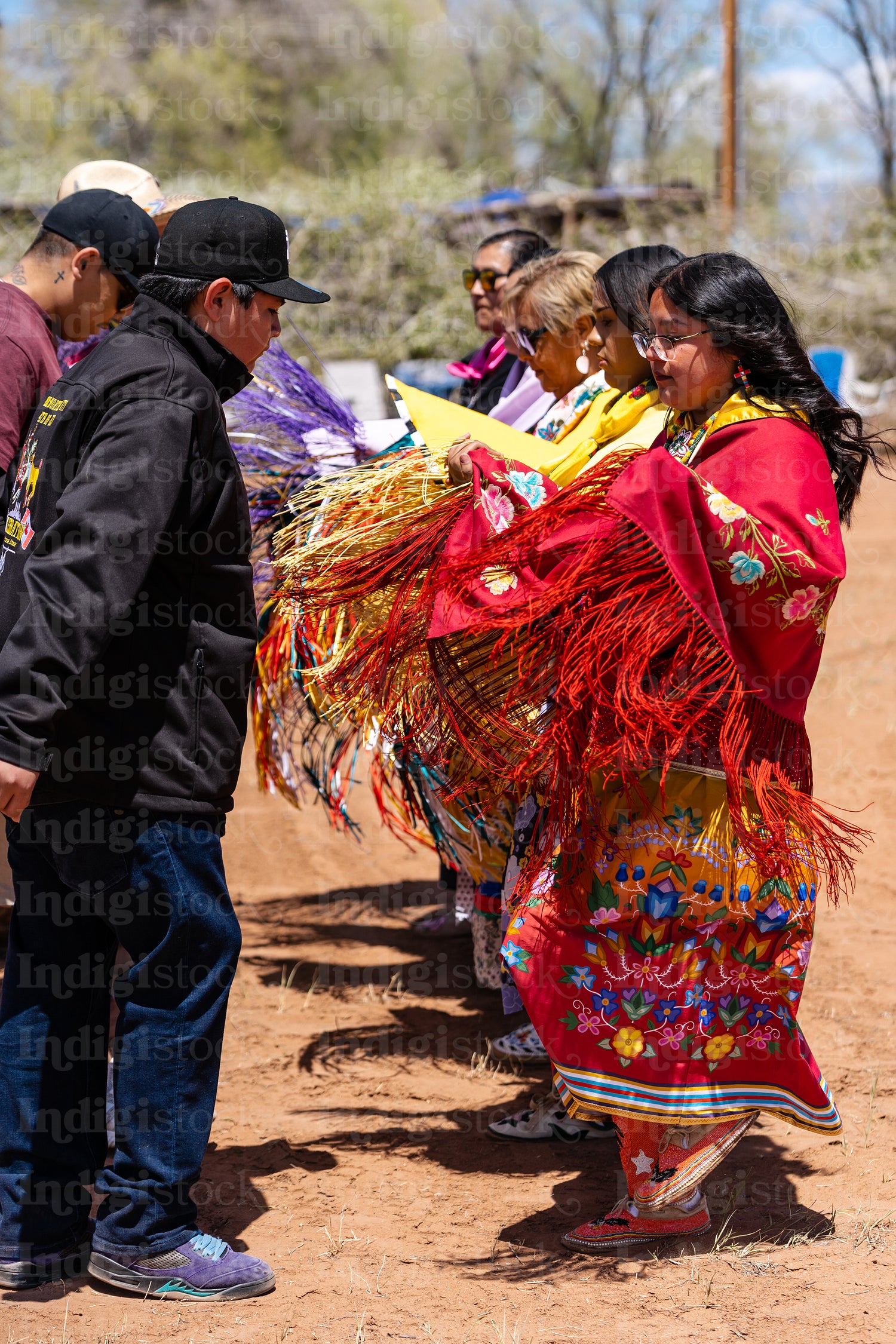 Indigenous Peoples wearing traditional Regalia 