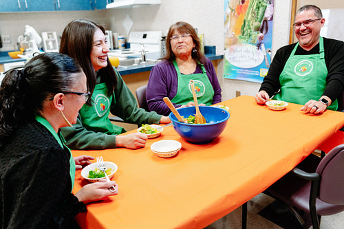 Indigenous Peoples sharing a meal together