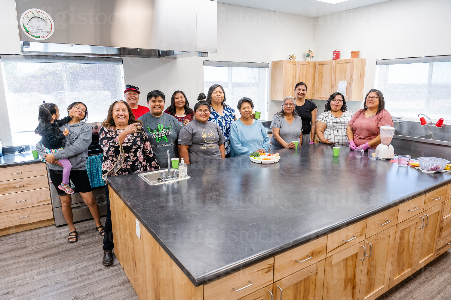 Native Peoples participating in a cooking class