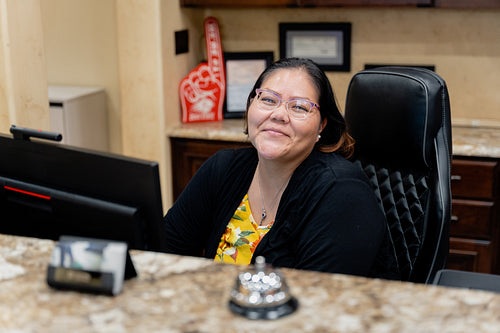 A secretary woman at a health clinic