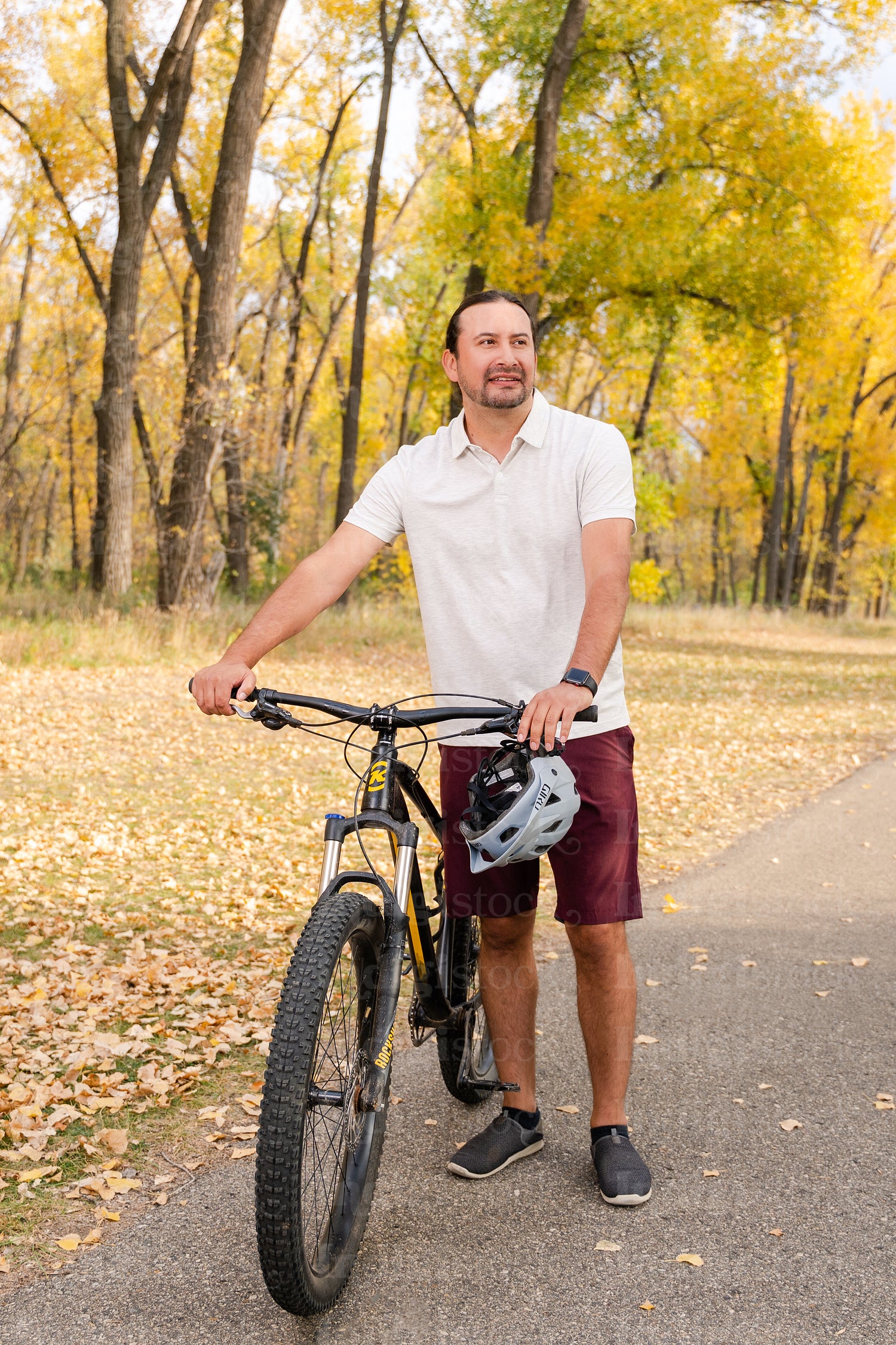 Native family going on a bike ride