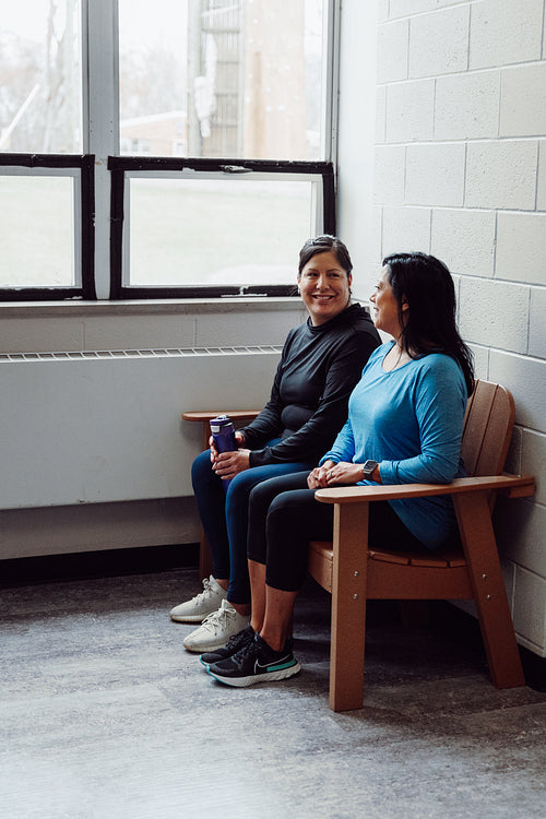 Native women having a chat about health and excercise