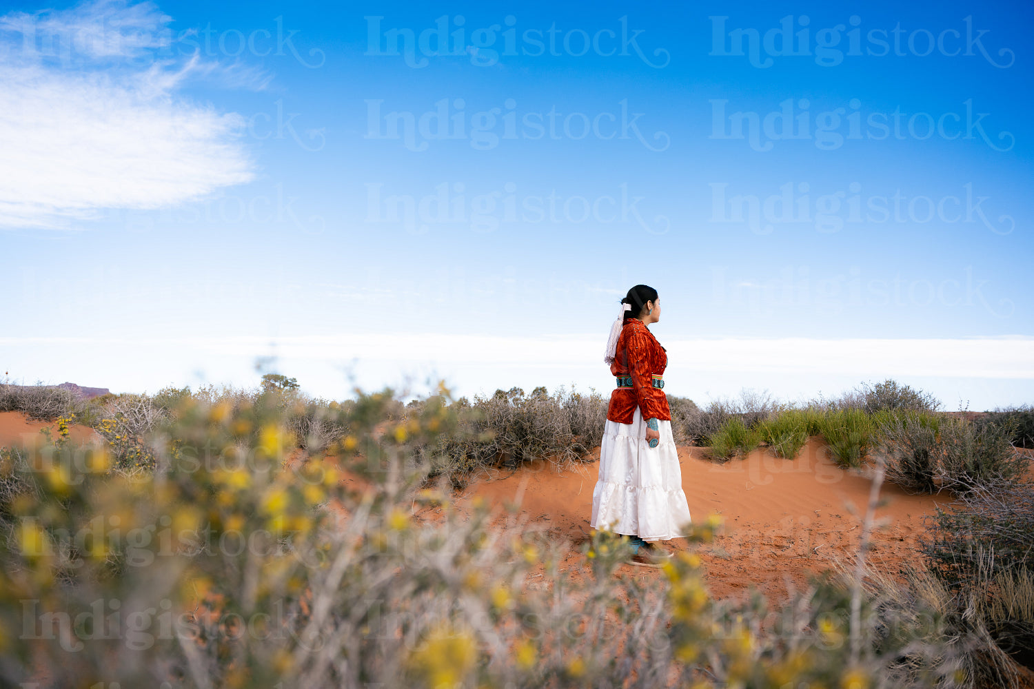 Young Native youth wearing traditional clothing and regalia outs