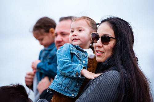 Indigenous family going on a nature walk