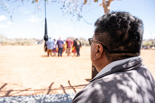 Indigenous family enjoying a park outside together