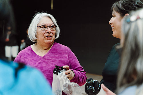 Indigenous women excercising together