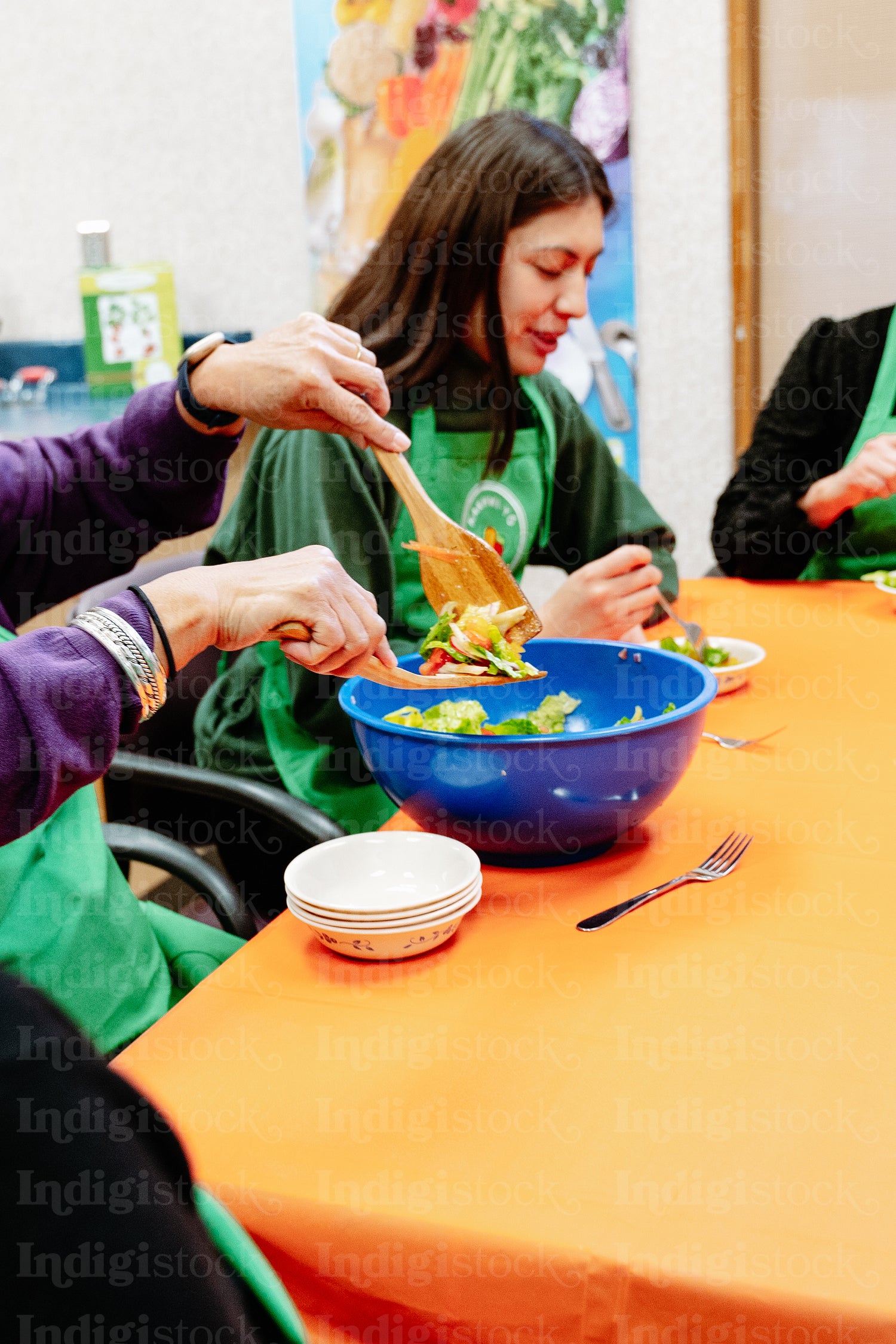 Indigenous Peoples sharing a meal together