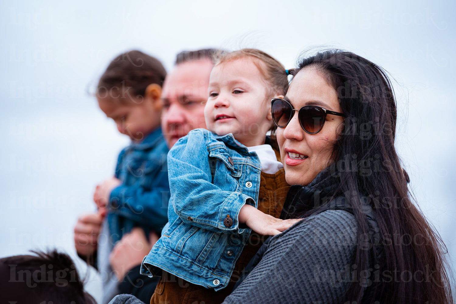 Indigenous family going on a nature walk