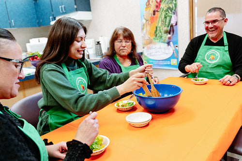 Indigenous Peoples sharing a meal together