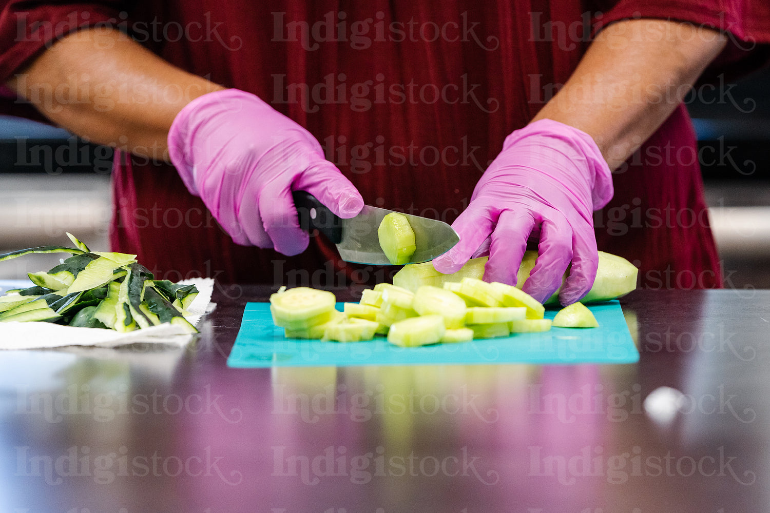 Native Peoples participating in a cooking class