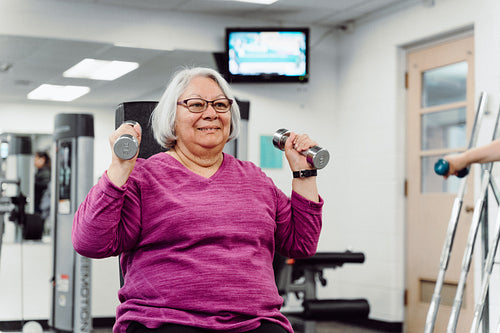 Native Elder excercising