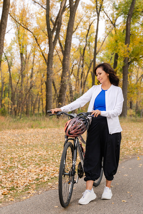 Native family going on a bike ride