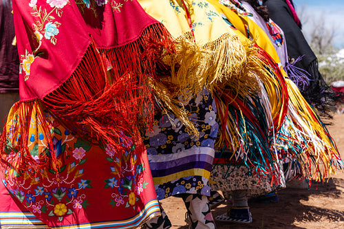 Indigenous Peoples wearing traditional Regalia