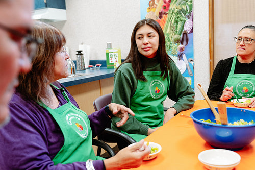 Indigenous Peoples sharing a meal together