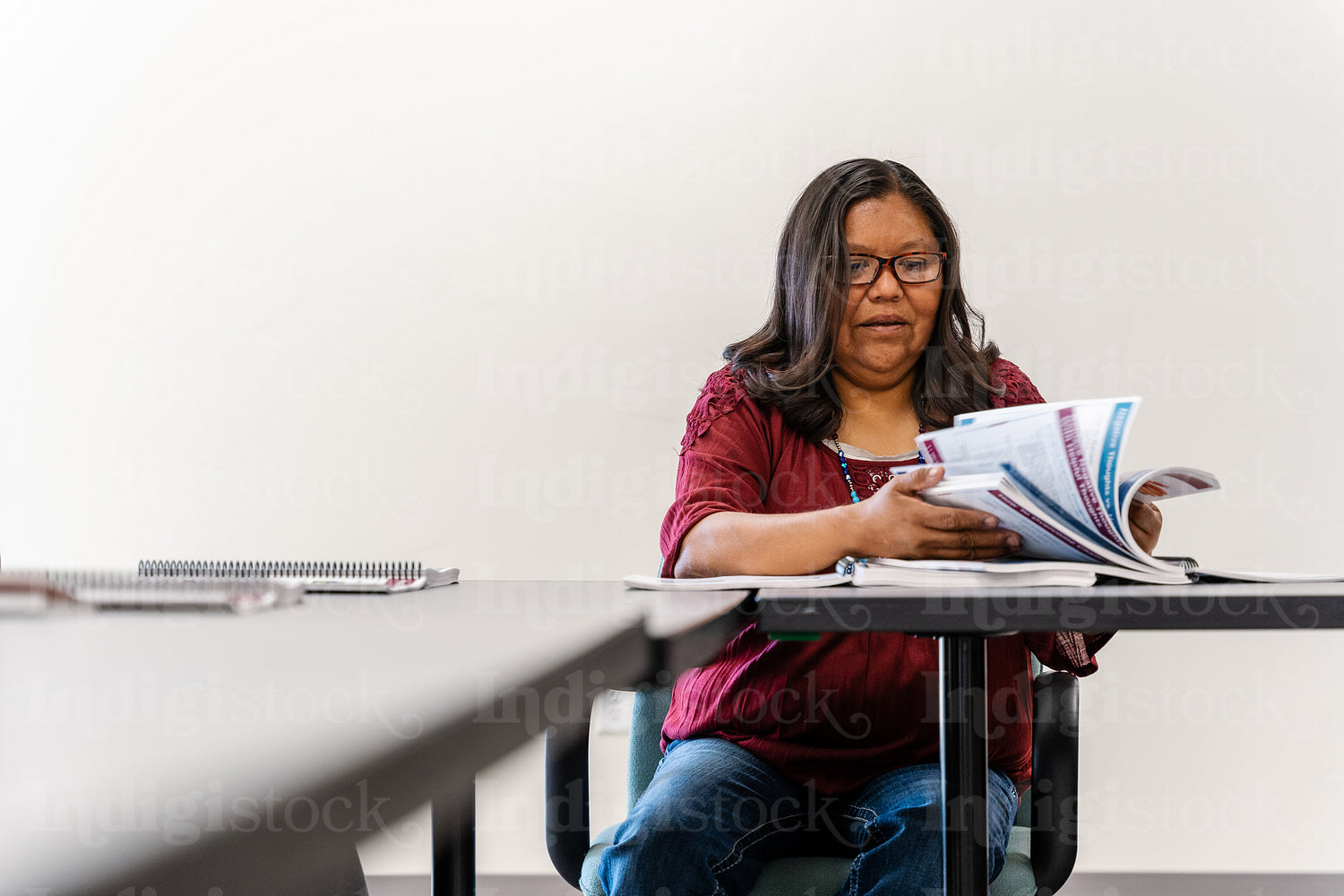 A Native woman learning about health and wellbeing 