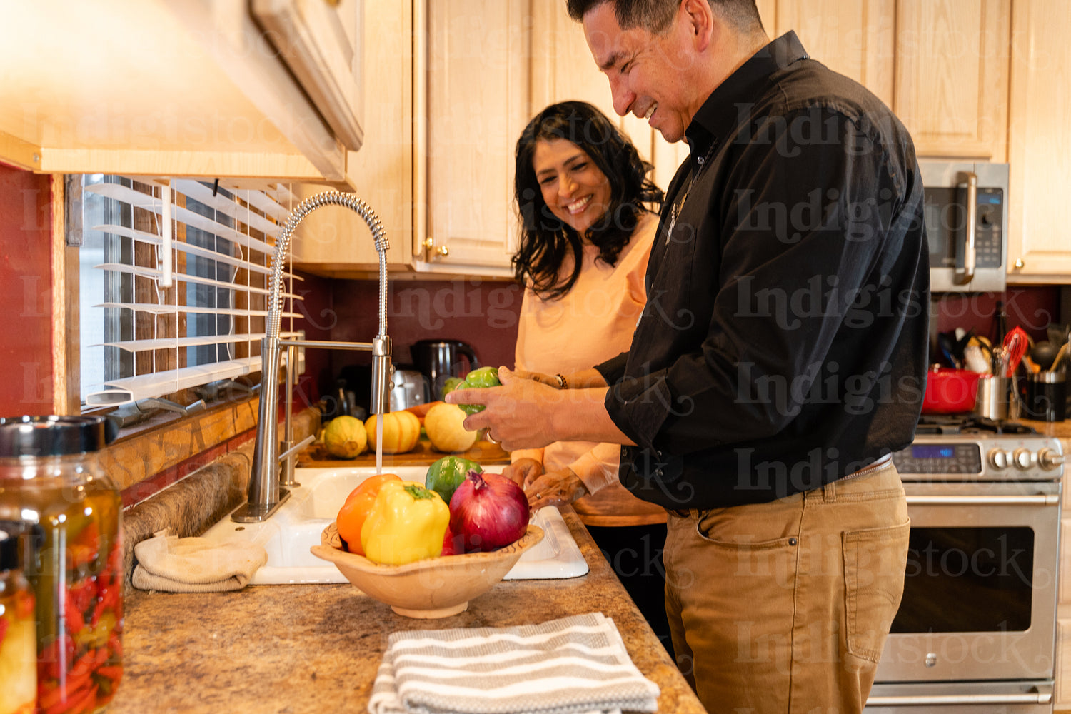 Indigenous family making a meal together