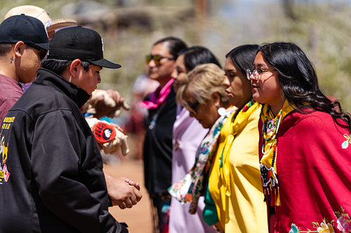 Indigenous Peoples wearing traditional Regalia