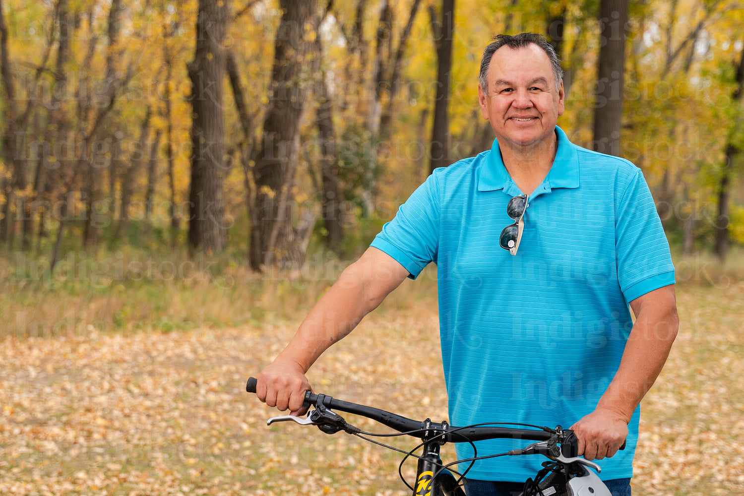 Native family going on a bike ride