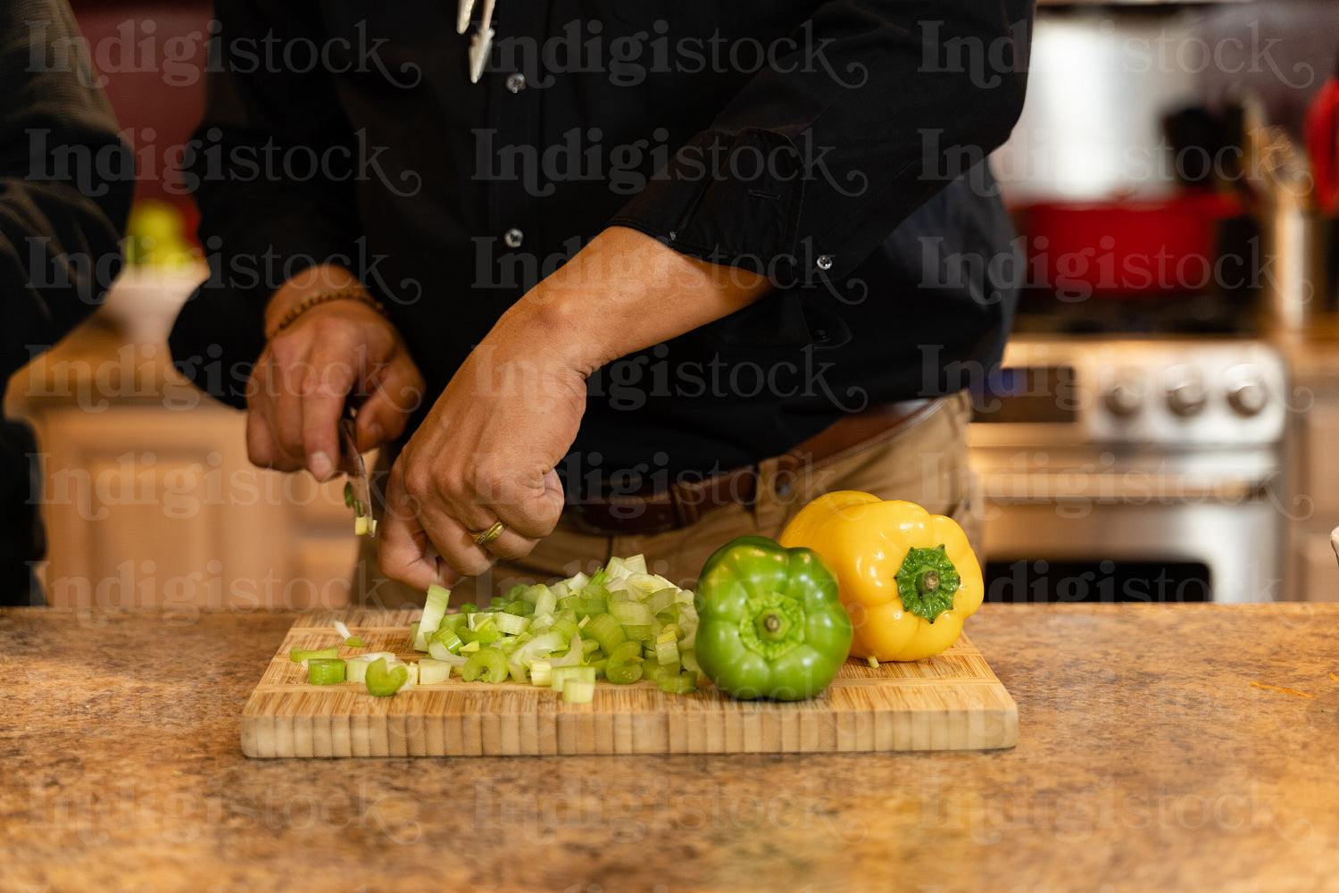 Indigenous family making a meal together