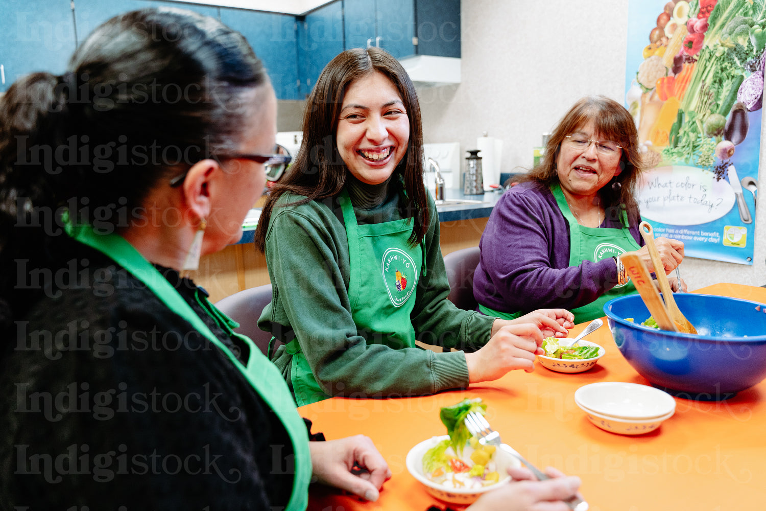 Indigenous Peoples sharing a meal together