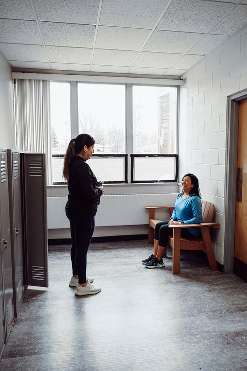 Native women having a chat about health and excercise