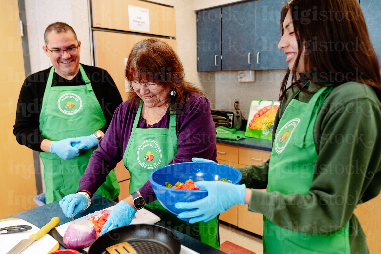 Indigenous Peoples making a meal together