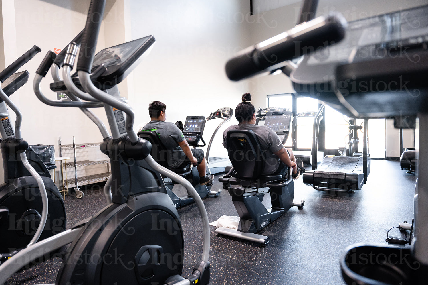 Native youths excercising in a gym