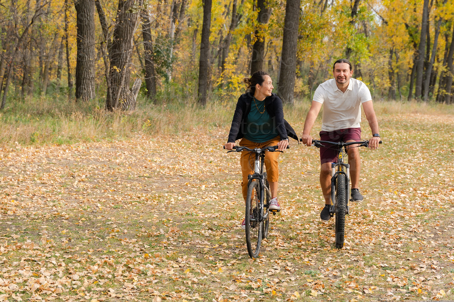 Native family going on a bike ride