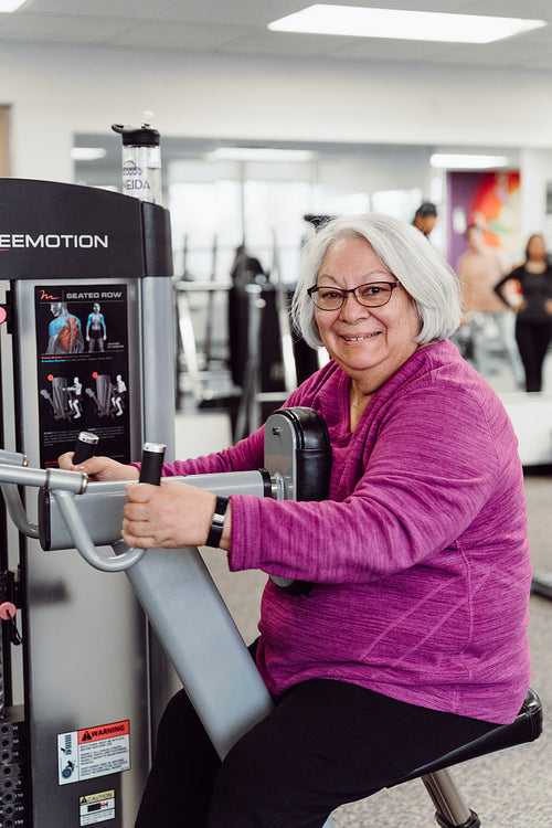 Native Elder excercising