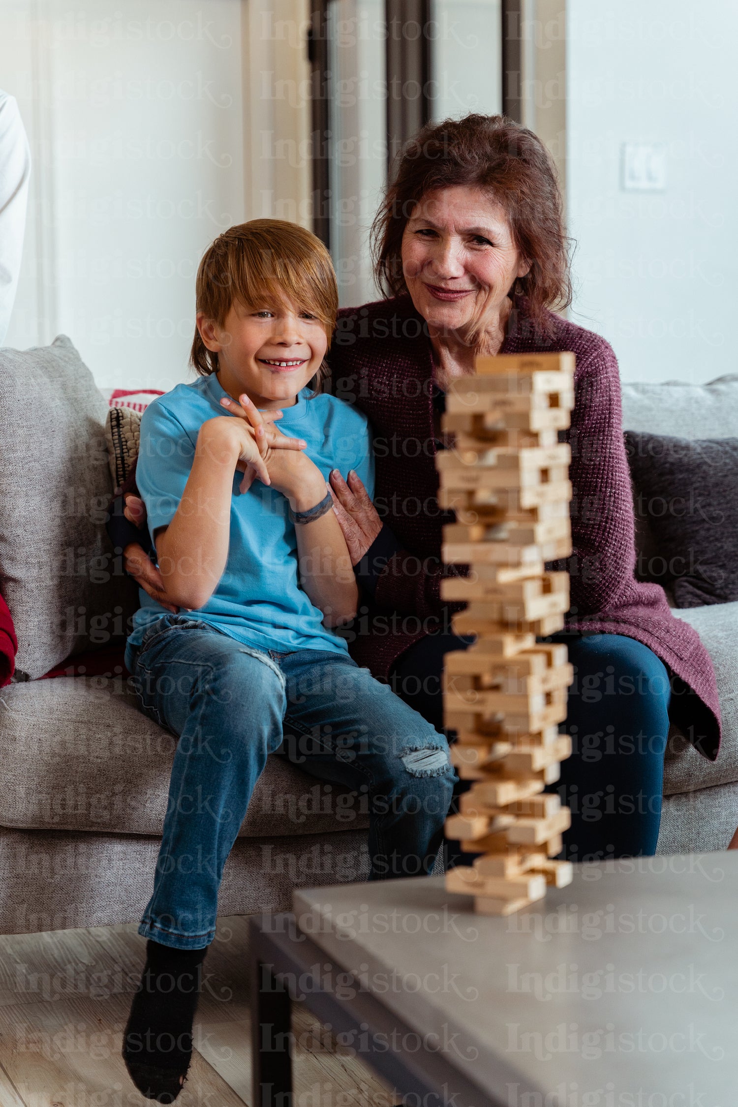 A family of Indigenous Peoples playing games together