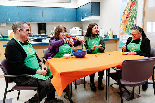 Indigenous Peoples sharing a meal together