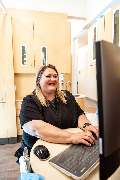 A friendly nurse at a health center