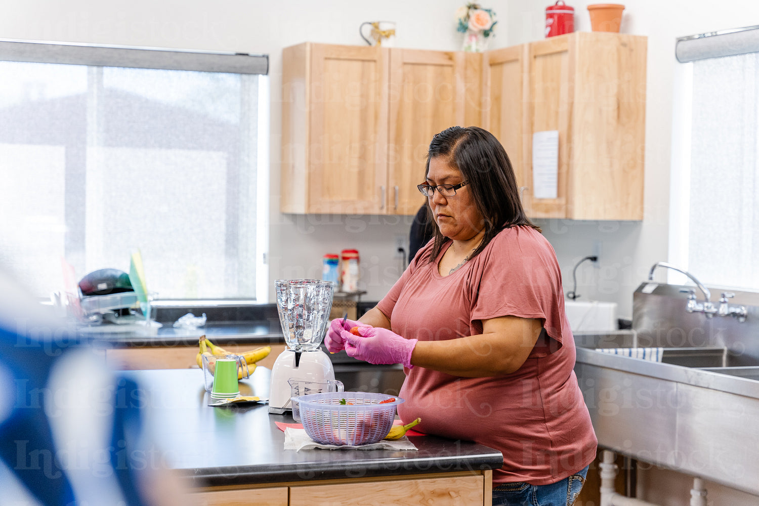 Native Peoples participating in a cooking class