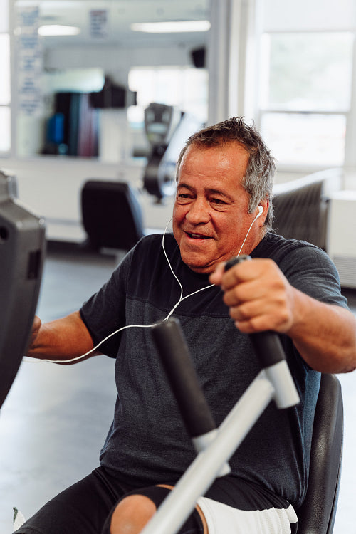 Native Elder excercising