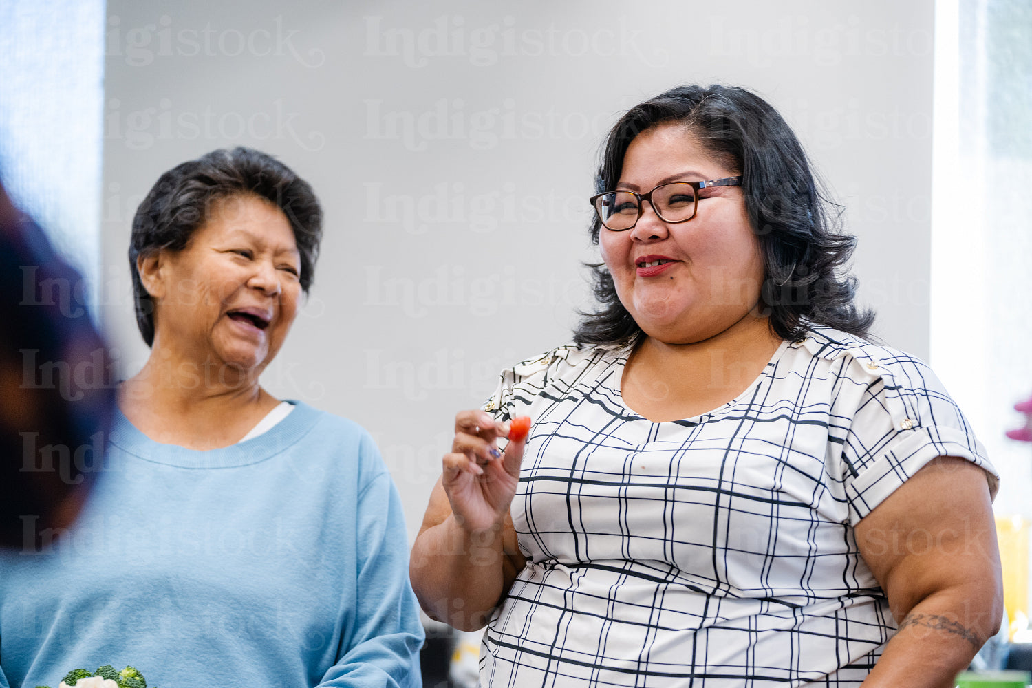 Native Peoples participating in a cooking class