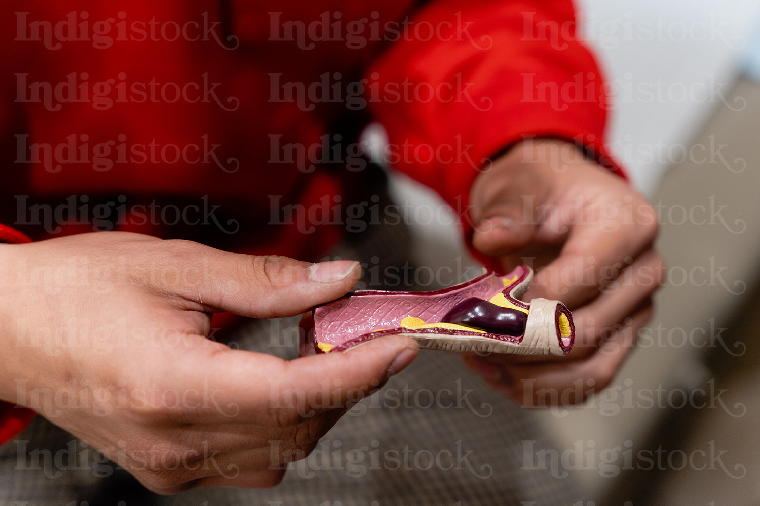 An Indigenous man being check by a native health care nurse