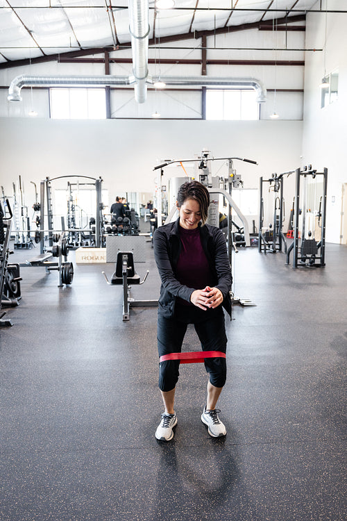 A Native woman excercising