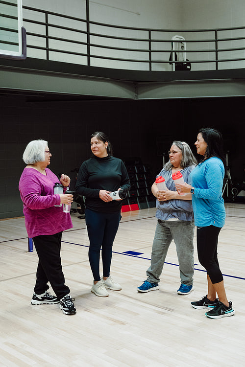 Indigenous women excercising together