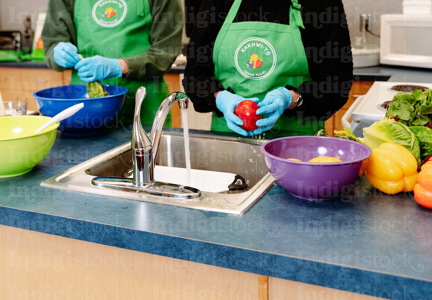 Indigenous Peoples making a meal together