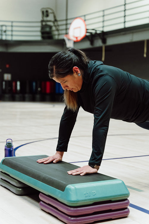 Indigenous women excercising together